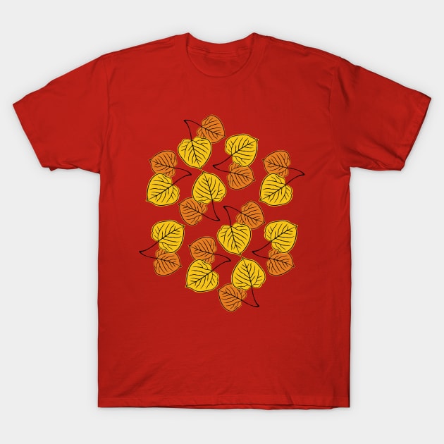 Aspen Leaves Pattern T-Shirt by lents